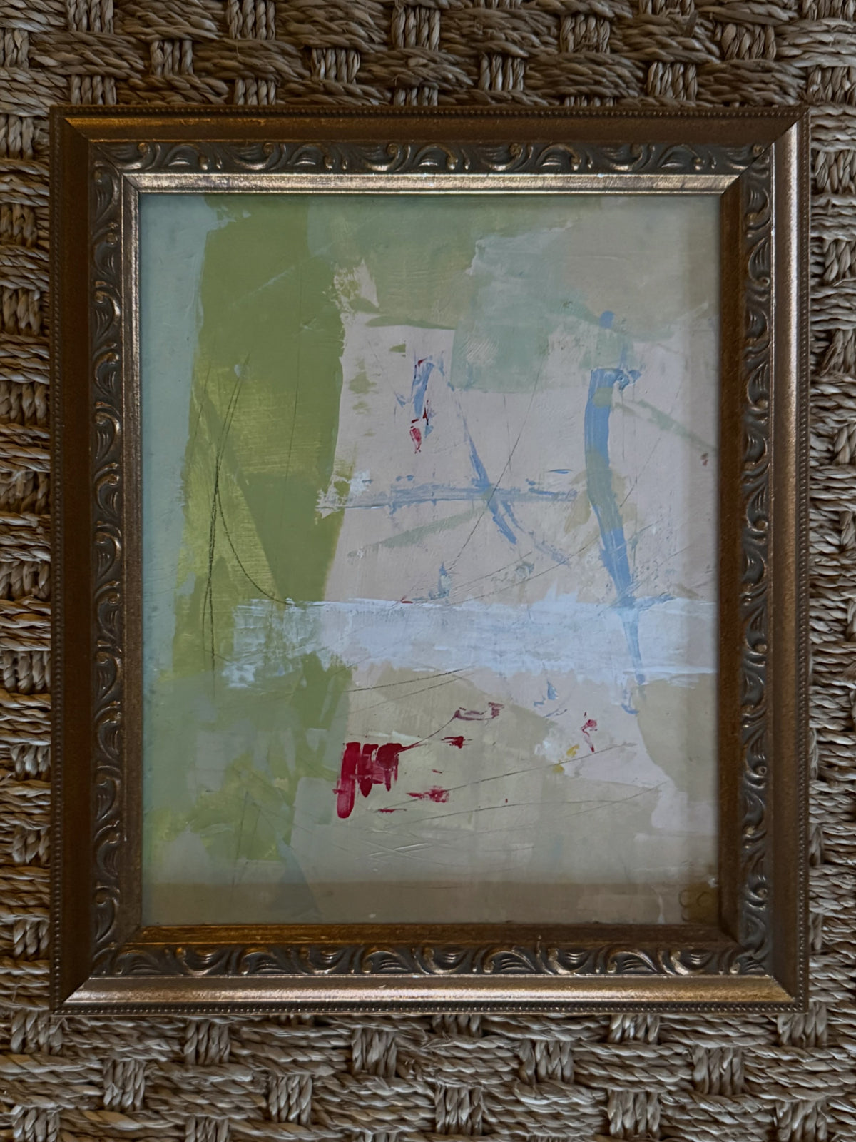 Pink, Blue Green Abstract - Vintage - Elizabeth Harp Smith